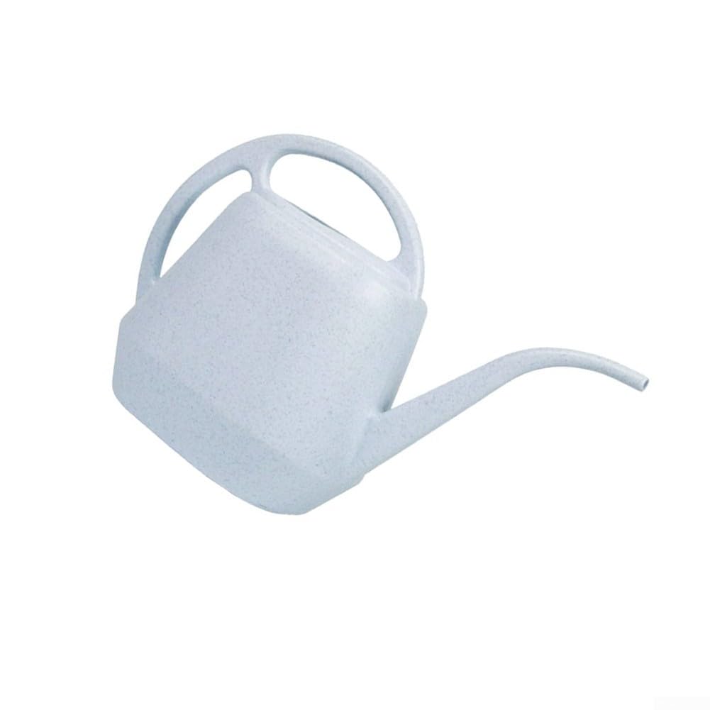 2-Gallon Plastic Watering Can With Long Spout For Indoor Plants, Ergonomic Handle Garden Water Pot For Home Flower Bed Care, Green Blue Grey(Gray-White - 2L)