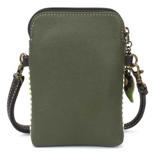 Image of CHALA Garden Animal Collection Cell Phone Crossbody Purse-Women PU Leather /Canvas Multicolor Handbag with Adjustable Strap