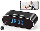 Hidden Spy Camera Clock WiFi Wireless 1080P Nanny Cam and Security Cameras with Motion Detection and Night Vision, IMINI88 Perfect 140 Angle Camera Clock for Home Office