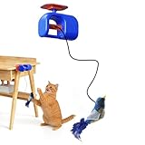 Interactive Cat Toys, Hangable Rechargeable Silent, 3.14x1.96x2.75 Inch Self Moving Pet Play Device, Motion Gadget with Light, Enrichment Toy with Hanging Action, Plaything for Kitten Indoor Apartment