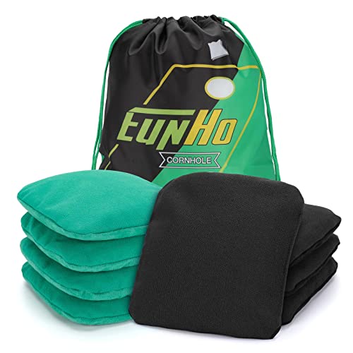 EunHo Dual Sided Cornhole Bags Regulation Set of 8 Professional Cornhole Bean Bags Slick and Stick for Tossing Game-All Weather