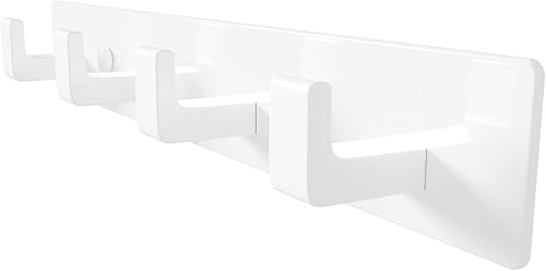 Miniatura 9 de Perchero negro para montaje en pared, moderno gancho de metal con 4 ganchos en ángulo recto, organizador montado en taladro para abrigos, sombreros,