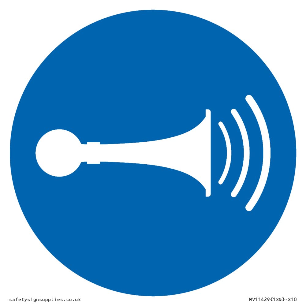 Mandatory: Sound horn Sign - 100x100mm - S10