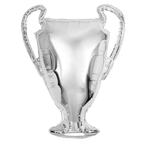 1 Unidad - Globo Foil Copa Champions de 68 cm color plata – Decoración fiestas temáticas del mundo deportivo, copa globo foil, Globo Foil, decoración globos.