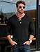 MAGCOMSEN Men's Henley Long Sleeve Shirt Moisture Wicking Polyester Shirts Lightweight T-Shirts Casual Basic Tees Black