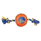 Pets First NBA Golden State Warriors Basketball Toy. - Tough Nylon Pet Toy with Tug Ropes & Inner...