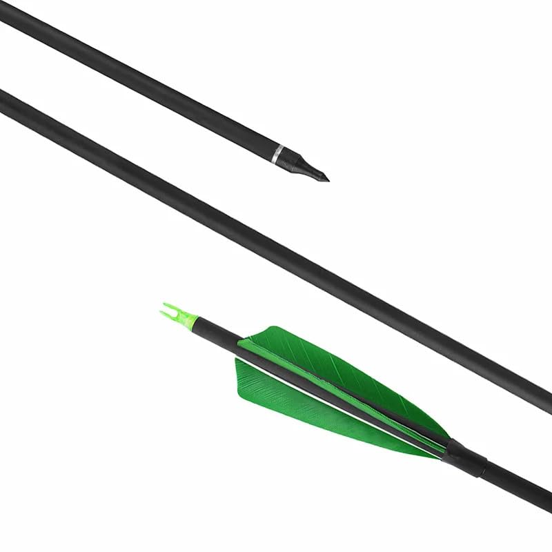 Nema NM 30 inch Archery Arrows for Recurve Bow Fiberglass Target Practice (6 pcs) - Green 2