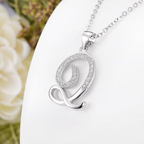 EVER FAITH Cubic Zirconia Necklace with 26 Letters Pendant