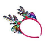 Healvian 鹿の角のヘッドバンド クリスマスヘアアクセサリー スパンコール装飾 男女兼用 子供や大人に適したパーティーコスチューム 仮面舞踏会 カーニバル イースター 大晦日イベント用