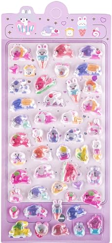 NestlyMoly シール ぷっくり 立体シール 3Dシール ステッカー かわいい キラキラ おしゃれ 女の子 男の子 ごほうび 贈り物 DIY用 デコシール 手帳用 日記帳用 貼り付け可能 1枚入り