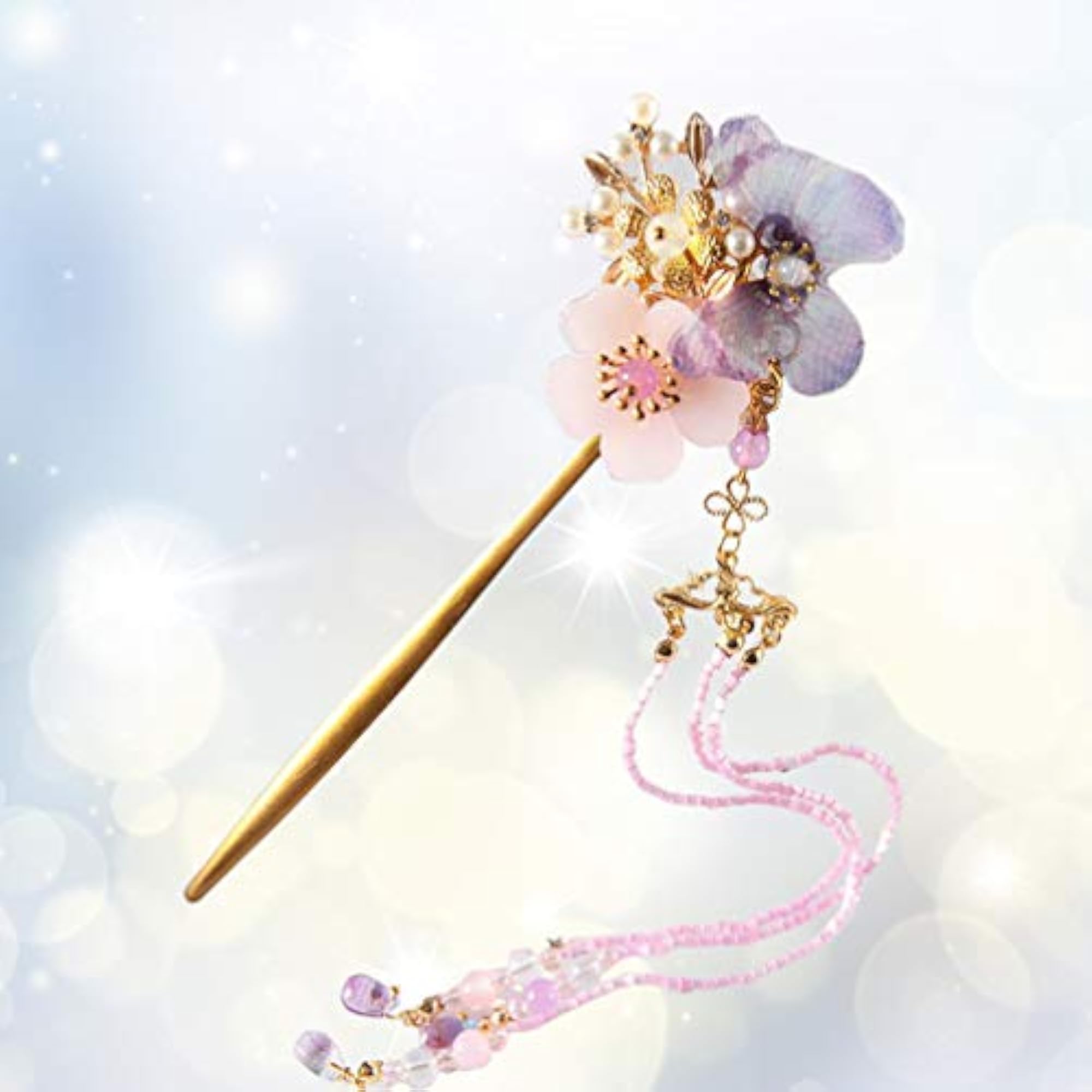 Retro Butterfly Hairpin, Vintage Bead Tassel Hair Accessory
