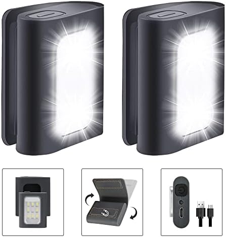 Clip on Running Lights, 2Pack Rechargeable Night Light with Strong Magnet Reflective, LED Running Lights 3 Modes Brightness with Red Strobe for Runners Joggers Camping Hiking Walking Outdoor Adventure