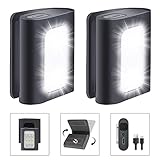 Molrebe 2Pack Clip on Running Lights, Rechargeable Magnetic LED Safety Lights with Red Strobe, Waterproof, USB Charging, Flashlight for Night Jogging, Dog Walking, Hiking Backpack, Cycling