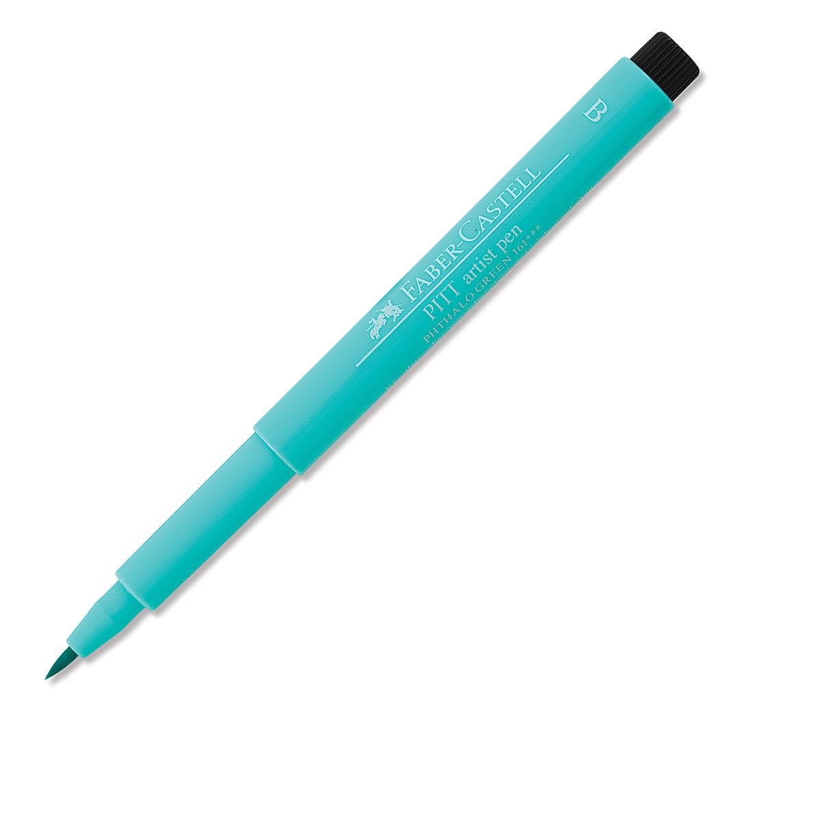 Faber-Castell Art & Graphic Pitt Artist Pen Brush India Ink, Phthalo Green, Single, for Art, Craft, Drawing, Sketching, Home, School, University, Colouring