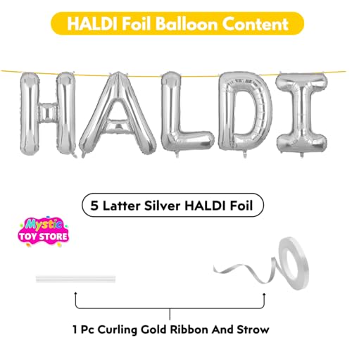 Image of Haldi Banner Silver for Wedding Home Boys Girls Men Women Foil Balloon Decoration Decor Celebration Silveren