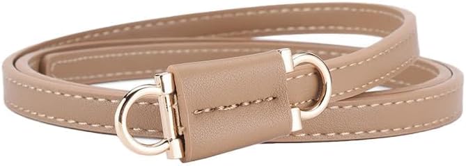COTIM COYIN Women's Fashion Leather Skinny Belt, Thin Waist Belt for Dresses - Image 2