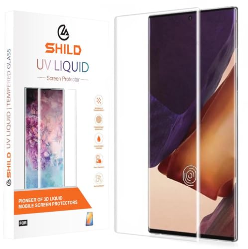 Image of SHILD Advanced HD+ UV Tempered Glass Screen Protector For Samsung Galaxy Note 20 Ultra (6.9 Inch, Pack of 1) - Full Adhesive UV Curved Screen Guard, Ultra Clear, Case Friendly, Supports Fingerprint Unlock with Easy Installation Kit & Guide