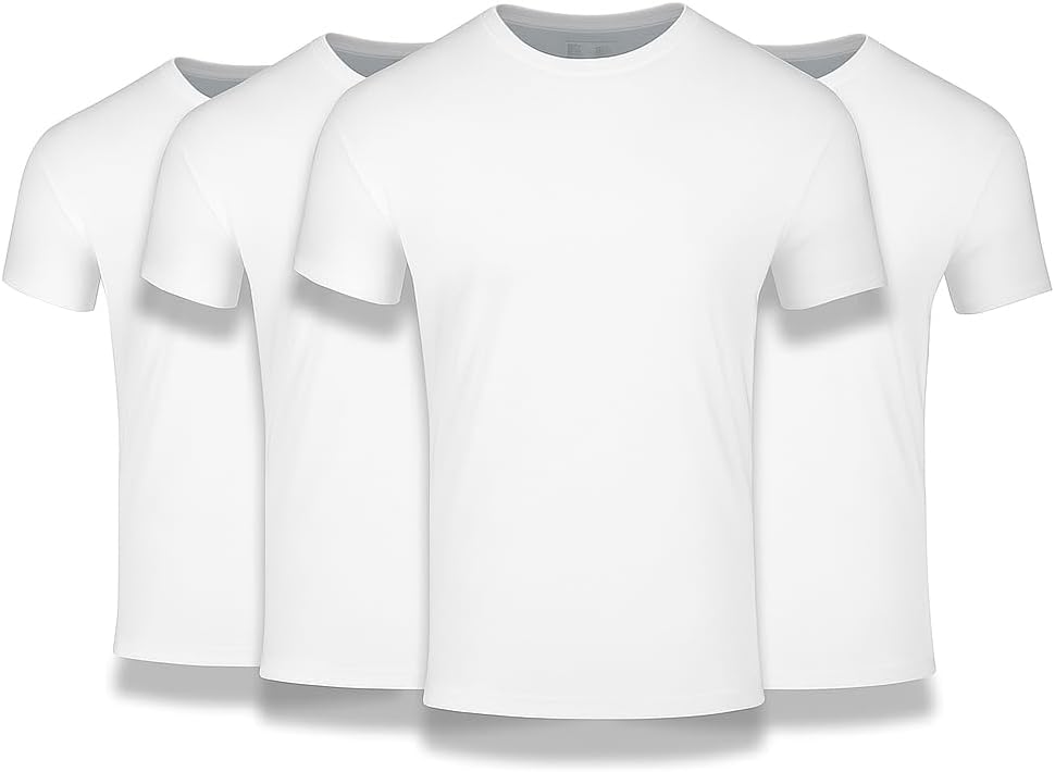 Fresh Clean Threads Men's Crew Neck T-Shirts – Short Sleeve, Fitted Style, Soft Cotton-Poly Blend, Tag-Free Comfort