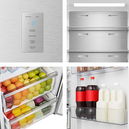 هايسنس فريزر 2 في 1 FV5O9N4ASU بسعة كبيرة وتقنية التجميد السريع الفائق