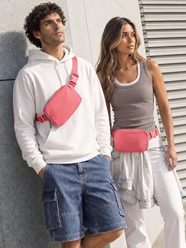 Image of ODODOS Unisex Mini Belt Bag with Adjustable Strap Small Fanny Pack for Workout Running Traveling Hiking, Raspberry