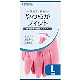ダンロップホームプロダクツ 柔らかフィット Ｌピンク 1双タイプ 柔らかく丈夫な天然ゴム手袋