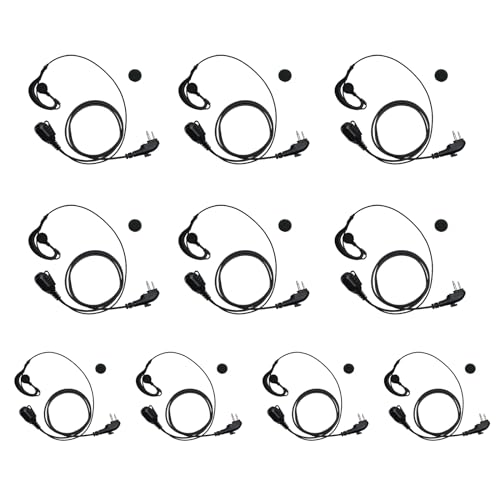 Oreillettes en G avec micro PTT pour talkie Hytera BD502 PD562 - Lot de 10 câbles renforcés