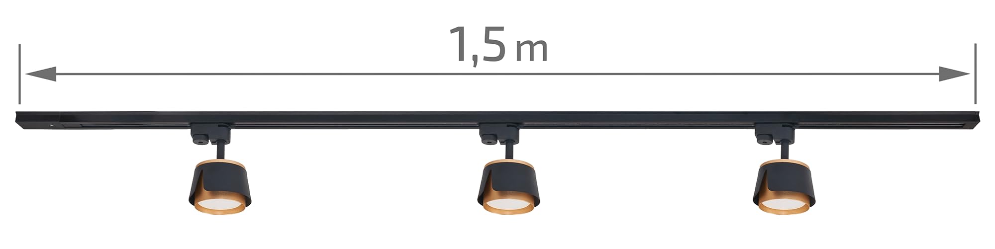 Steka-Set – LED-Schienenleuchte GU10 x3 + 1,5 m Stromschiene (XD-IK256B)