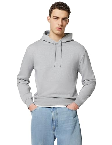 Calvin Klein Hoodie Mujer Monogram Terry con Logotipo, Gris (Heroic Grey Htr), L
