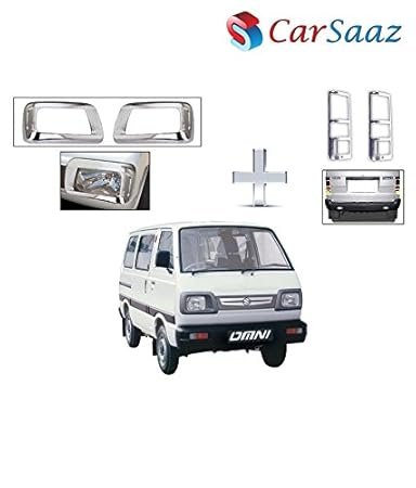 CarSaaz Head Light & Tail Light Molding Combo For Maruti Suzuki Omni Type-3- Chrome