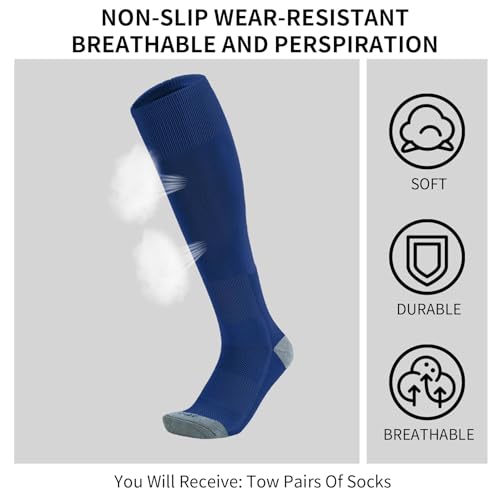 Image of Toddler Baseball Socks Youth Softball Tee Ball Kids Soccer Socks 2 Pairs