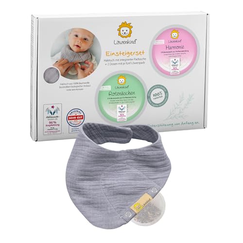 Löwenkind Einsteigerbox Mini grau mit Rotznäschen und Harmonie zur natürlichen Unterstützung in der Erkältungszeit und bei Unruhe Baby
