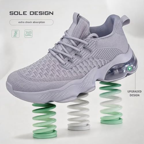 Image of Womens Slip On Walking Shoes Air Running Casual Fashion Tennis Sneakers Comfortable Non Slip Work Athletic Trainers