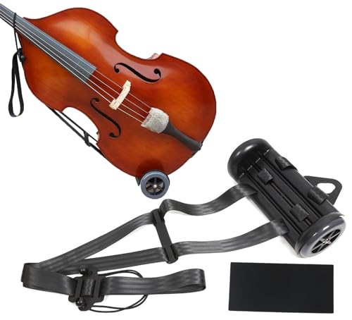 Vetimobato Portable Upright Double Bass Cart with Wheel Transport Buggies Carry String Bass Carts for Any Size Bass from 1/10 To 4/4,Works Indoors &Outdoors (Soft Pad)