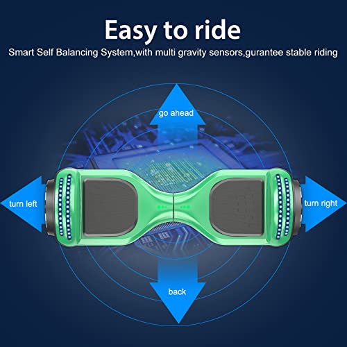 LIEAGLE Hoverboard, Hoverboard with Seat, 6.5\" Two Wheel Self Balancing Scooter with LED Lights, Hoverboard with Seat Attachment Combo for Kids