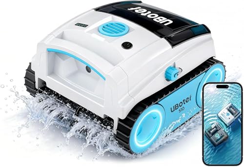 Cordless Robotic Pool Cleaner – UBoter S10 Auto Vacuum for Inground Pools up to 1,290 sq.ft, Floor, Wall, Waterline, Steps, 150-Min Runtime, Lightweight, Auto Parking, Smart App, Blue