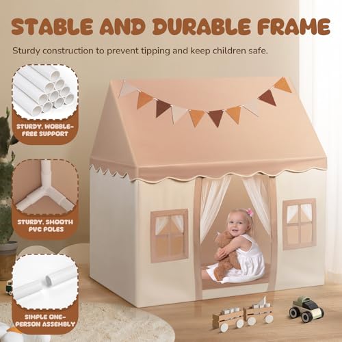 Snookids® Kinderzelt, Spielhaus Spielzelt Kinder Indoor mit Matte und Lichtern, Zelt Kinderzimmer Kuschelecke Kinderzimmer Kinderzelt Indoor, Ostern Geschenke Geburtstag Ostergeschenke Kinder 3+ Jahre