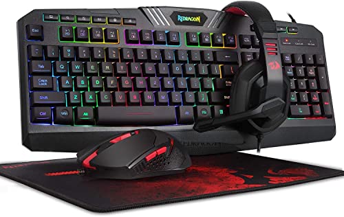 Redragon S101�Q�[�~���O�L�[�{�[�h �Q�[�~���O�}�E�X �}�E�X�p�b�h �Q�[�~���O�w�b�h�Z�b�g�Z�b�g �L�� RGB�o�b�N���C�g�t�� DPI�����\�ȃ}�E�X �I�[���C������PC�Q�[�}�[�o���h���i�u���b�N�j