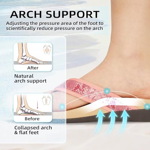 Image of Orkii Womens Plantar Fasciitis Feet Sandals, Best Orthotic Flip Flops With Arch Support, Comfortable Walking Sandals