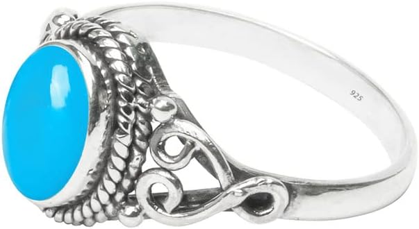 Avicrafts Blue Chalcedony Stone Ring 925 Sterling Silver Statement Ring For Women Handmade Gemstone Christmas Jewellery Gift For Her - Image 3