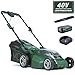Produktbild MD Akku-Rasenmäher inkl. Akku (40V, 2,5 Ah SAMSUNG Li-Ion) Ladegerät und Ersatz-Messer, 38 cm Schnittbreite, 20-70 mm zentrale Höhenverstellung, 40 L Grasfangkorb und Ersatzmesser, MD400