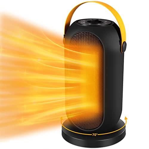 LooQoo Space Heater,Portable Electric Heater,Safe & Quiet Oscillating Ceramic Heater,Tilt
