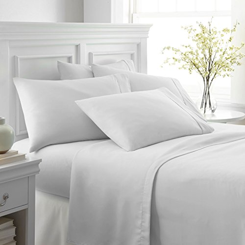 Ienjoy Home 6 Piece Bed Sheet Set, King, White #TOP3