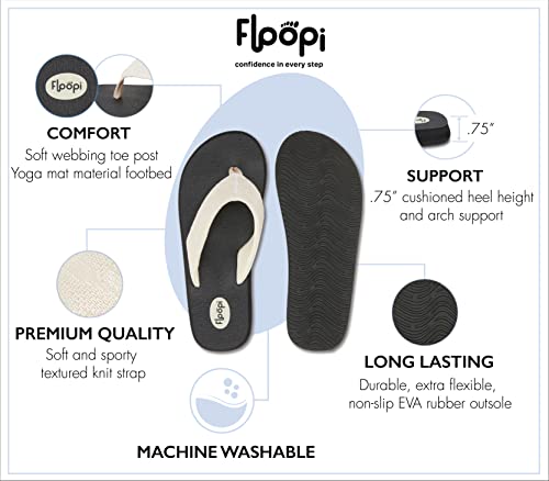 Image of Floopi Flip Flops for Women Flat Yoga Mat Thong Womens Sandals Ladies Beach Sandals with Indoor & Outdoor Anti Skid Soles