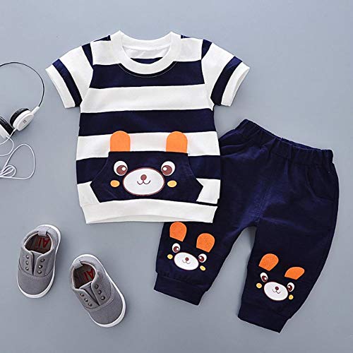 Image of Bold N Elegant Cotton Cute Cartoon Printed Half Sleeve T-Shirt And Shorts Clothing Set For Infant Toddler Baby Boy Girl