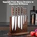 Magnetic Knife Holder - KUCHEASY Double Sided Magnetic Knife Block Without Knives - Wooden Universal Knife Stand Strong Enhanced Magnets -Knife Display Rack for Kitchen Counter Multifunctional Storage