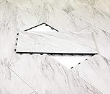 Vinyl Top Multi-Purpose Basement Flooring Tiles 12" x 24" - Covers 2 SQ FT per Tile (White Marble)