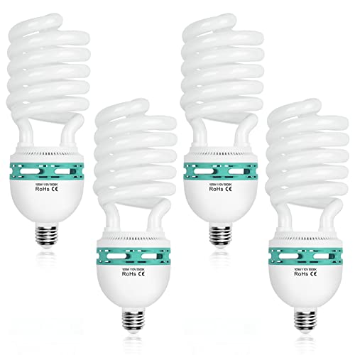 Image of EMART Full Spectrum Light Bulb, 105W Spiral CFL 5500k Daylight for Softbox Lighting Kit, Replacement Lamp for Photography Photo Video Studio, Household Use, Portrait Shooting -4PACK