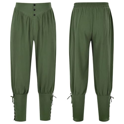 Pantalones medievales de hombre transpirables y holgados estilo pirata renacentista