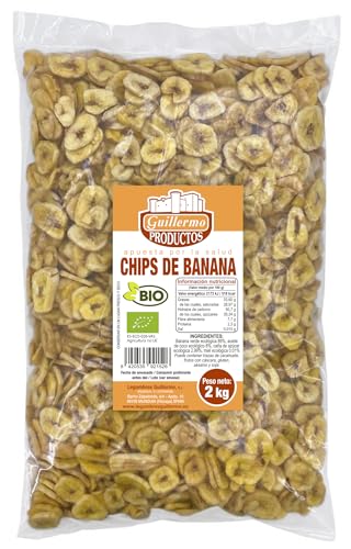 Guillermo | Chips de banana BIO - Bolsa 2kg. | 100% ecológico | Sabor mucho más intenso | Fruta na