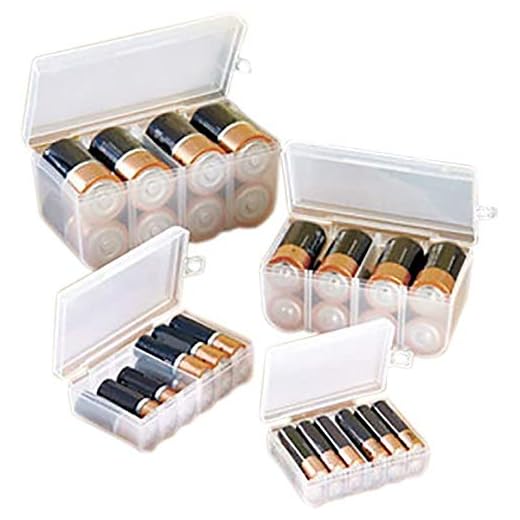 Lock & Store 4 Battery Storage Containers Organizers Set Store Plastic Case Box AA AAA C D